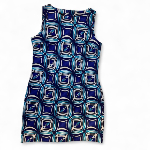 AGB Size 14 Blue Geometric Shift Dress A Line Versatile - Picture 1 of 6